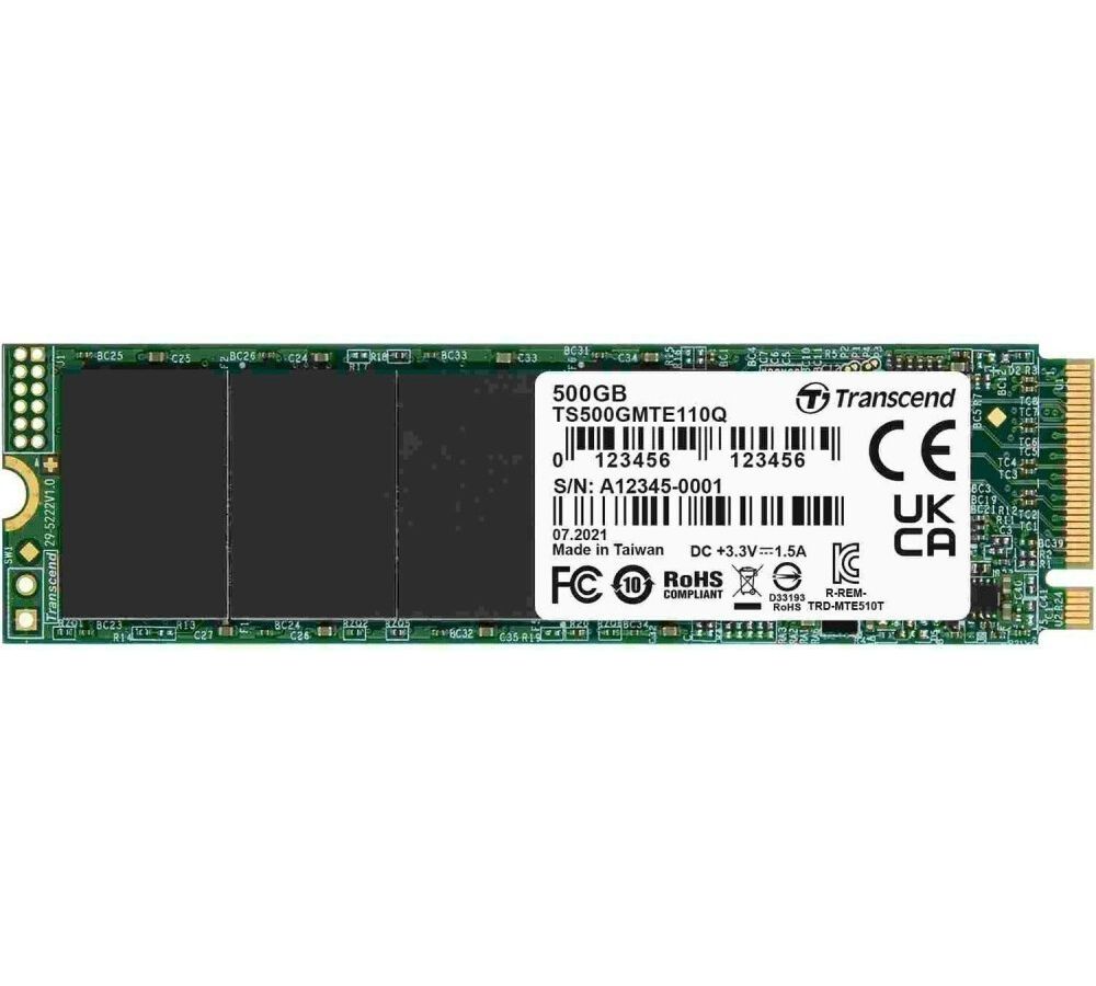 цена Накопитель SSD Transcend M.2 SSD110Q 500Gb PCIe 3.0 x4 QLC TS500GMTE110Q