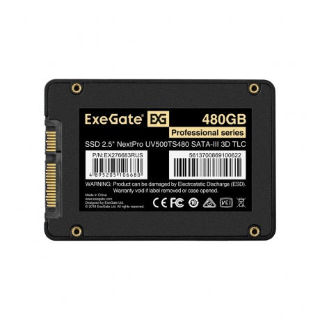 Накопитель SSD Exegate NextPro 2.5&quot; 480GB UV500TS480 (SATA-III, 3D TLC) (EX276683RUS) - фото 2