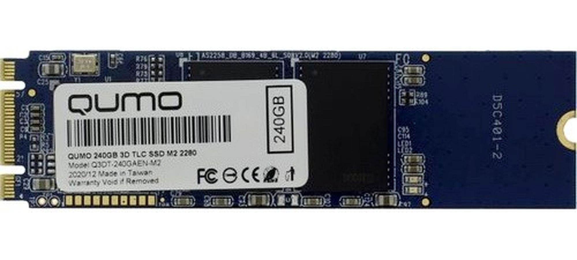 Накопитель SSD Qumo Novation 240GB M.2 2280 SATA-III 3D TLC OEM (Q3DT-240GAEN-M2) qumo m 2 ssd 512gb qm novation q3dt 512gmsy nm2