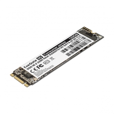 

Накопитель SSD Exegate M.2 2280 120GB Next A2000TS120 (SATA-III, 22x80mm, 3D TLC) (EX280467RUS)