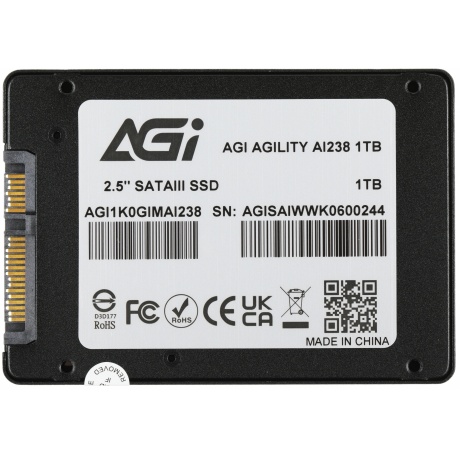 Накопитель SSD AGi SATA III 1Tb AGI1K0GIMAI238 2.5" - фото 4