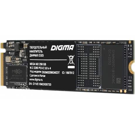 Накопитель SSD Digma 256Gb MEGA M2 M.2 2280 - фото 4