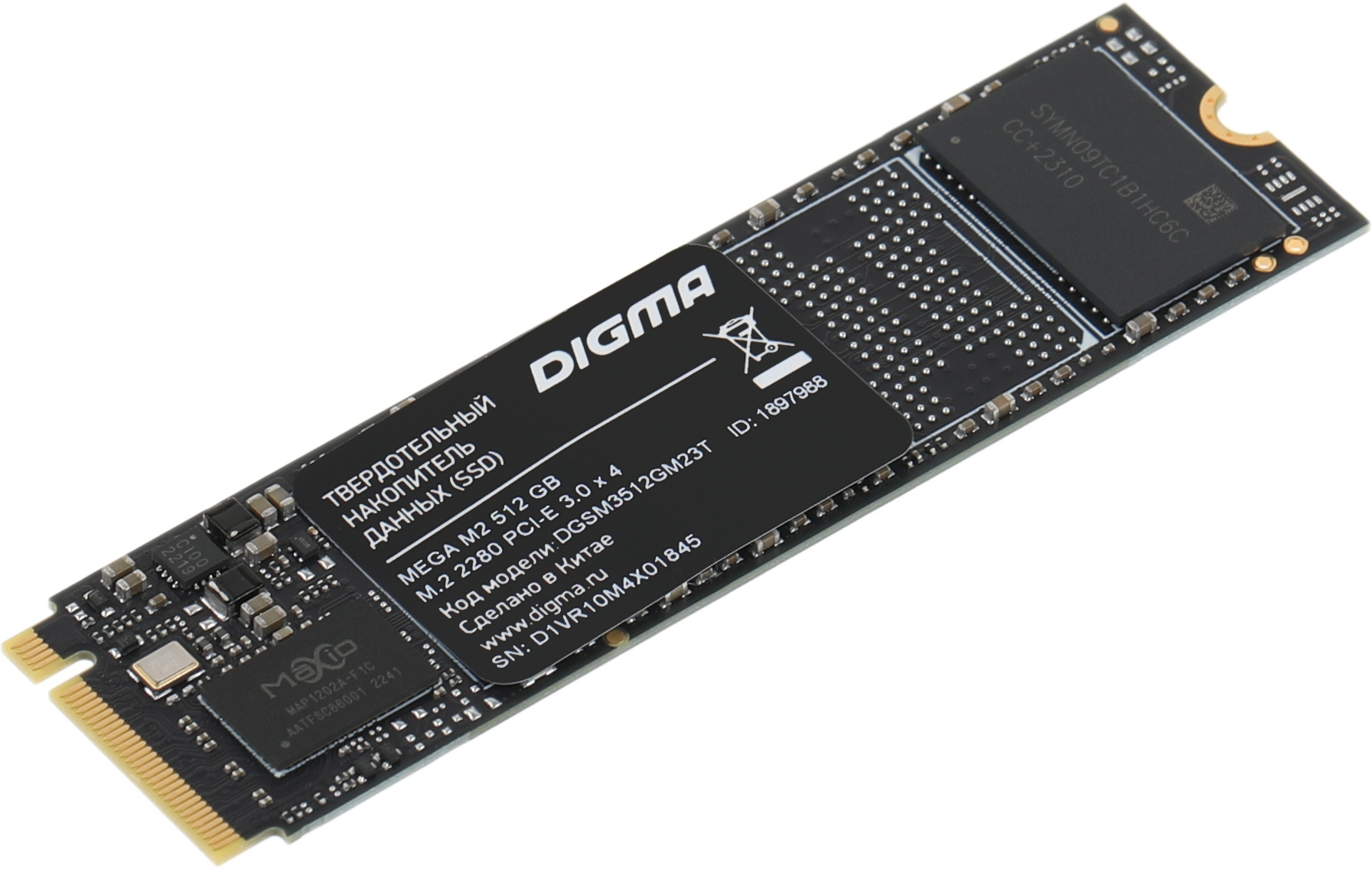 Накопитель SSD Digma 512Gb Mega M2 M.2 2280 ssd накопитель indilinx m 2 2280 sataiii 512gb ind s3n80s512gx