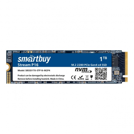 Накопитель SSD SmartBuy Stream P16 1Tb (SBSSD1T0-STP16-M2P4) - фото 1