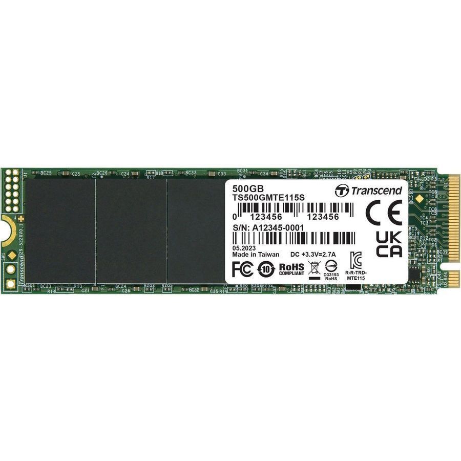 Накопитель SSD M.2 Transcend 500Gb MTE115S (TS500GMTE115S) адаптер akasa dual m 2 pcie ssd adater ak pccm2p 04