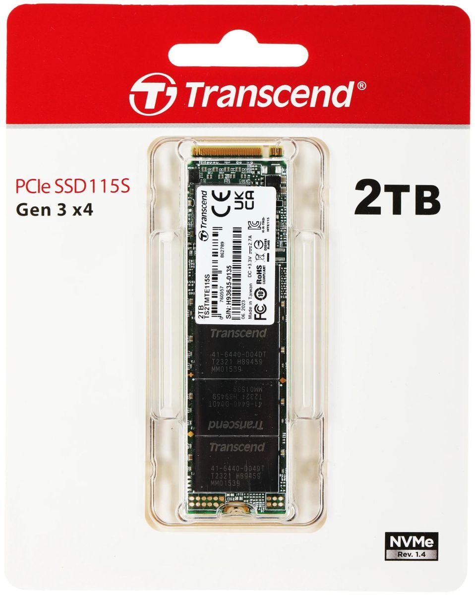 Накопитель SSD M.2 Transcend 2.0Tb MTE115S (TS2TMTE115S) ps5 pcie 4 0 высокоскоростные nvme m2 ssd m 2 2280 твердотельные диски для ноутбуков планшетов настольных пк 2 тб ssd