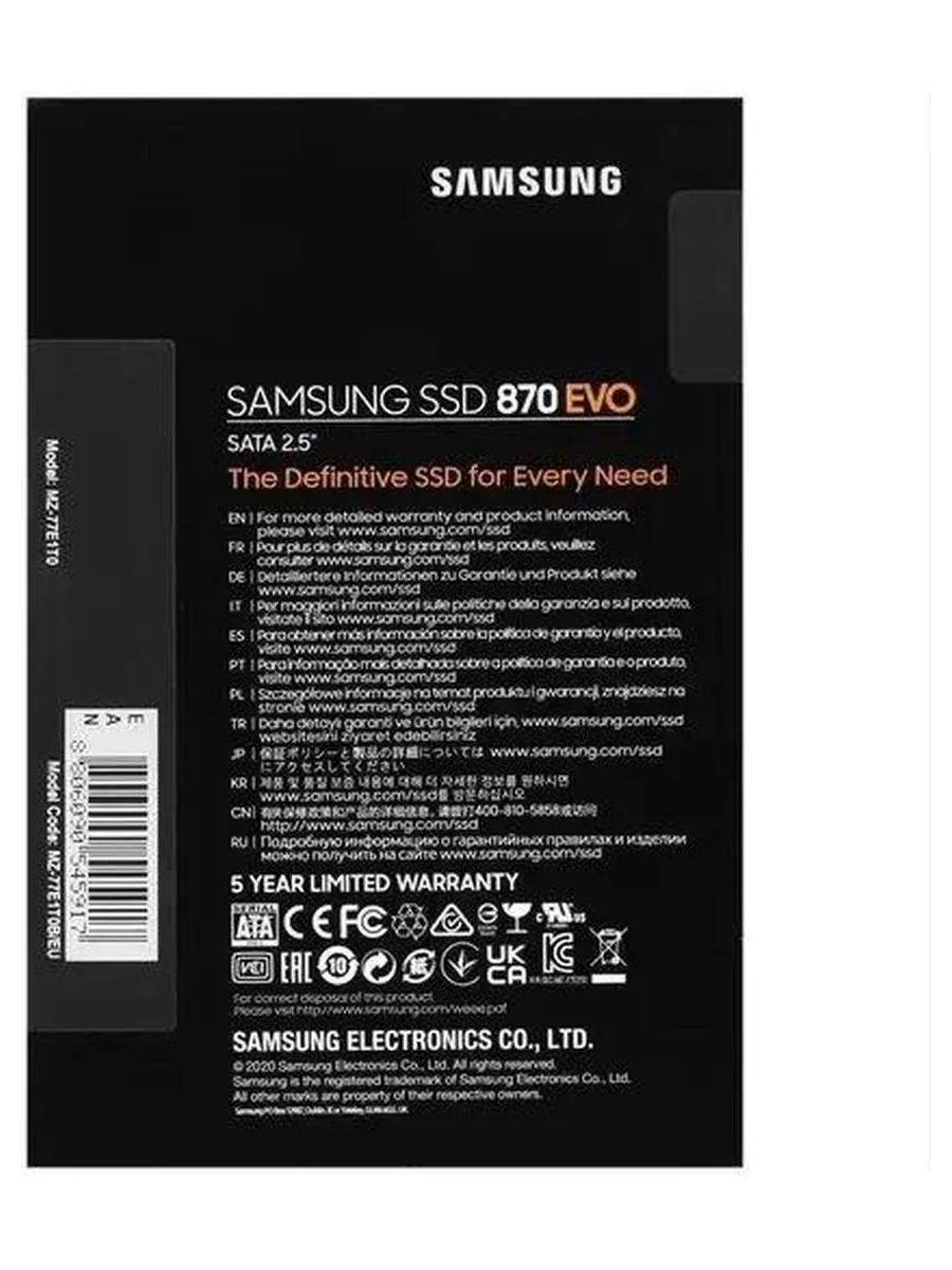 Накопитель SSD Samsung 870 EVO 1TB (MZ-77E1T0B/EU) - фото 15