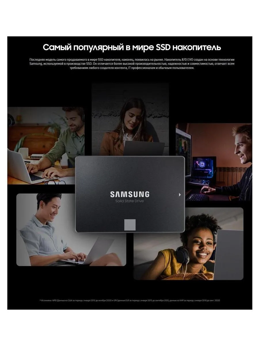 Накопитель SSD Samsung 870 EVO 1TB (MZ-77E1T0B/EU) - фото 18