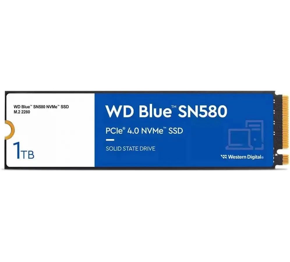 Накопитель SSD WD Blue SN580 1000GB M.2 (WDS100T3B0E) ssd m2 nvme 1 тб 2 тб pcie gen 512 гб палубный твердотельный накопитель hdd hd m 2 2280 внутренний жесткий диск для ноутбуков и планшетов nmve m2