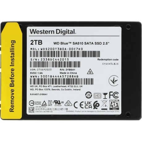 Накопитель SSD WD Blue 2.5" 2TB Blue (WDS200T3B0A) - фото 4