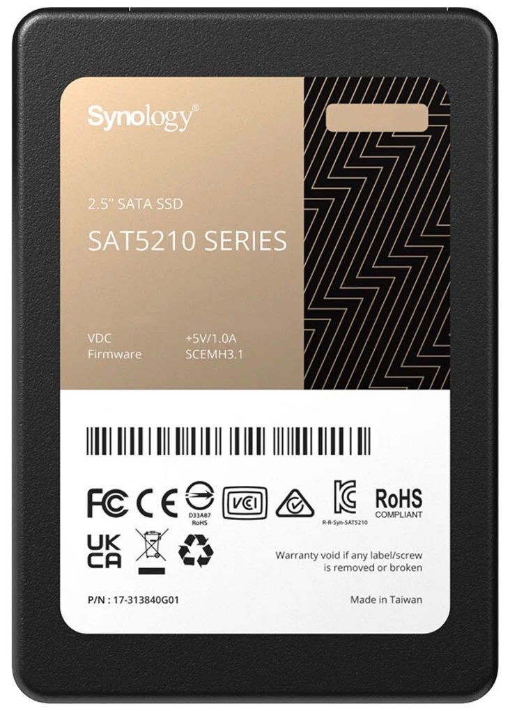 Накопитель SSD Synology 480GB SATA 2.5 (SAT5210-480G) накопитель ssd synology sata2 5 1 92tb 6gb s sat5210 1920g