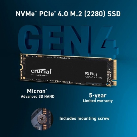 Накопитель SSD Crucial P3 Plus 4TB (CT4000P3PSSD8) - фото 6