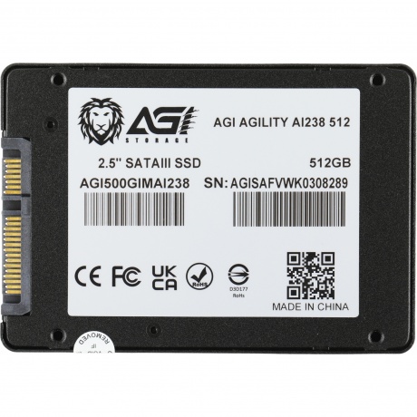 Накопитель SSD AGi SATA-III 512Gb (AGI500GIMAI238-CB) - фото 2