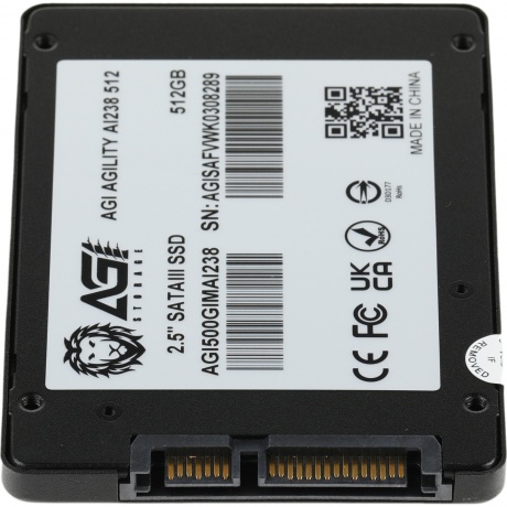 Накопитель SSD AGi SATA-III 512Gb (AGI500GIMAI238-CB) - фото 6