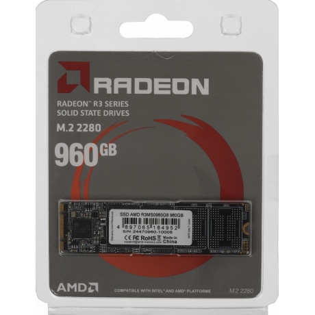 Накопитель SSD AMD SATA 960Gb Radeon (R3MS0960G8) - фото 4