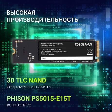 Накопитель SSD Digma 256Gb Mega P5 (DGSM3256GP53T) - фото 8