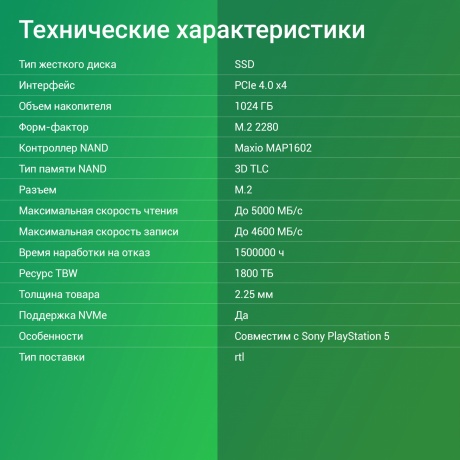 Накопитель SSD Digma 1Tb Meta M6E (DGSM4001TM6ET) - фото 9