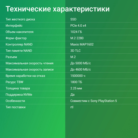 Накопитель SSD Digma 1Tb Meta M6E (DGSM4001TM6ET) - фото 10