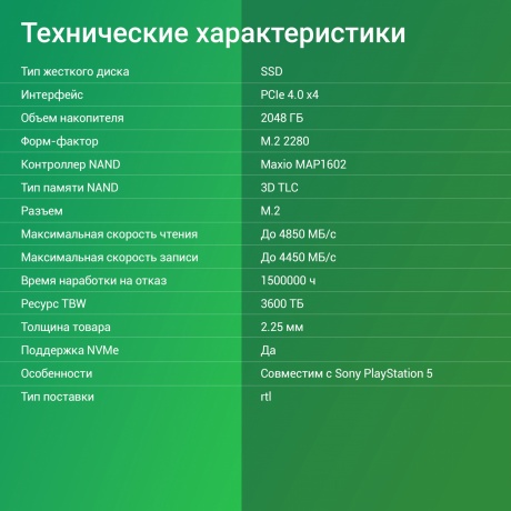 Накопитель SSD Digma 2Tb Meta M6E (DGSM4002TM6ET) - фото 10