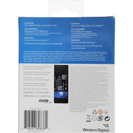 Накопитель SSD Western Digital Black SN5000 4Tb (WDS400T4B0E) - фото 7