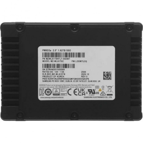 Накопитель SSD Samsung 1.92Tb PCIe 5.0 x4 PM9D3a MZWL61T9HFLT-00...