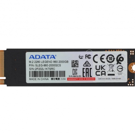 Накопитель SSD M.2 2280 2TB SLEG-860-2000GCS ADATA