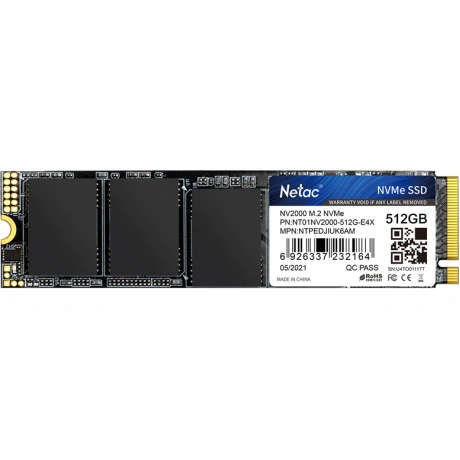 SSD накопитель Netac SSD NV2000 512GB PCIe 3 x4 M.2 2280 NVMe 3D...