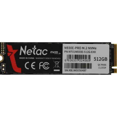 SSD накопитель Netac SSD N930E Pro 512GB PCIe 3 x4 M.2 2280 NVMe...