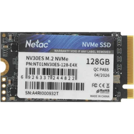 SSD накопитель Netac SSD NV30ES 128GB PCIe 3 x4 M.2 2242 NVMe 3D...
