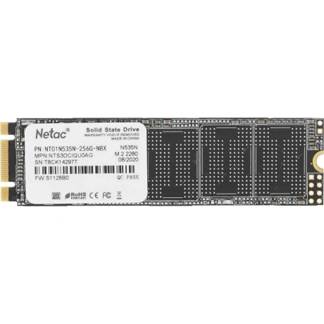 SSD накопитель Netac SSD N535N 256GB M.2 2280 SATAIII 3D NAND, R...