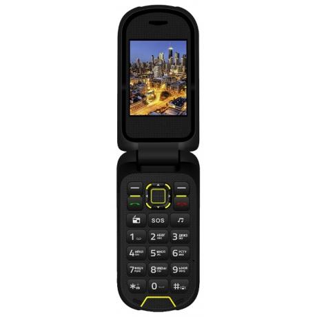 Мобильный телефон Vertex K205 Flip IP68 Black Yellow - фото 1