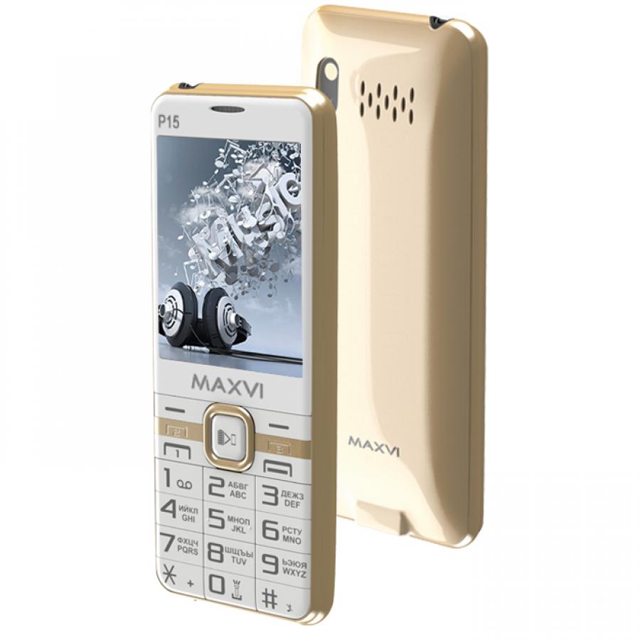 Мобильный телефон Maxvi P15 White Gold