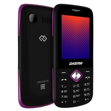 Мобильный телефон Digma A242 Linx Black/Purple - фото 4