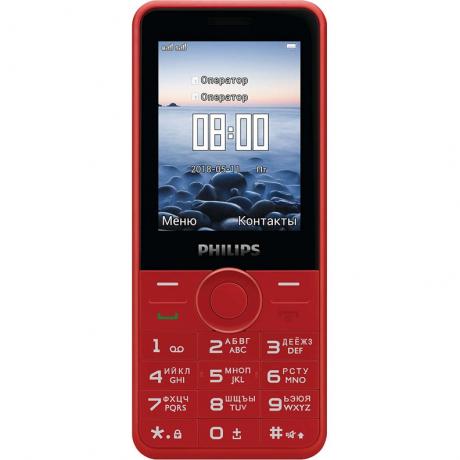 Мобильный телефон Philips Xenium E168 Red - фото 2
