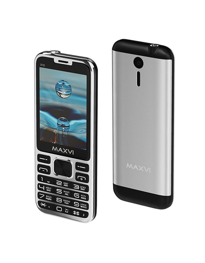 Мобильный телефон Maxvi X10 METALLIC SILVER (2 SIM) мобильный телефон maxvi p3 wine red 2 sim