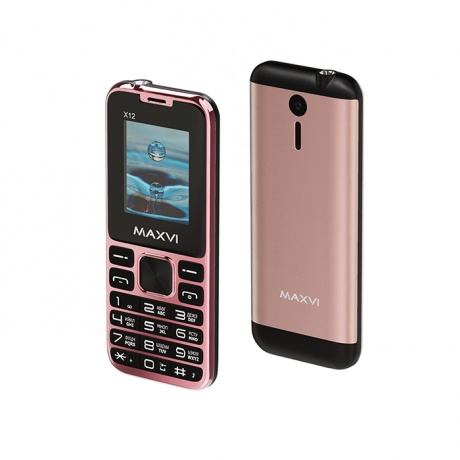 Мобильный телефон Maxvi X12 ROSE GOLD  (2 SIM) - фото 1