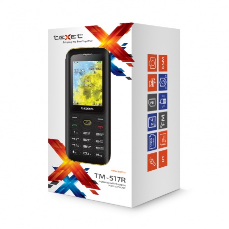 Мобильный телефон eXet TM-517R Black-Yellow - фото 4