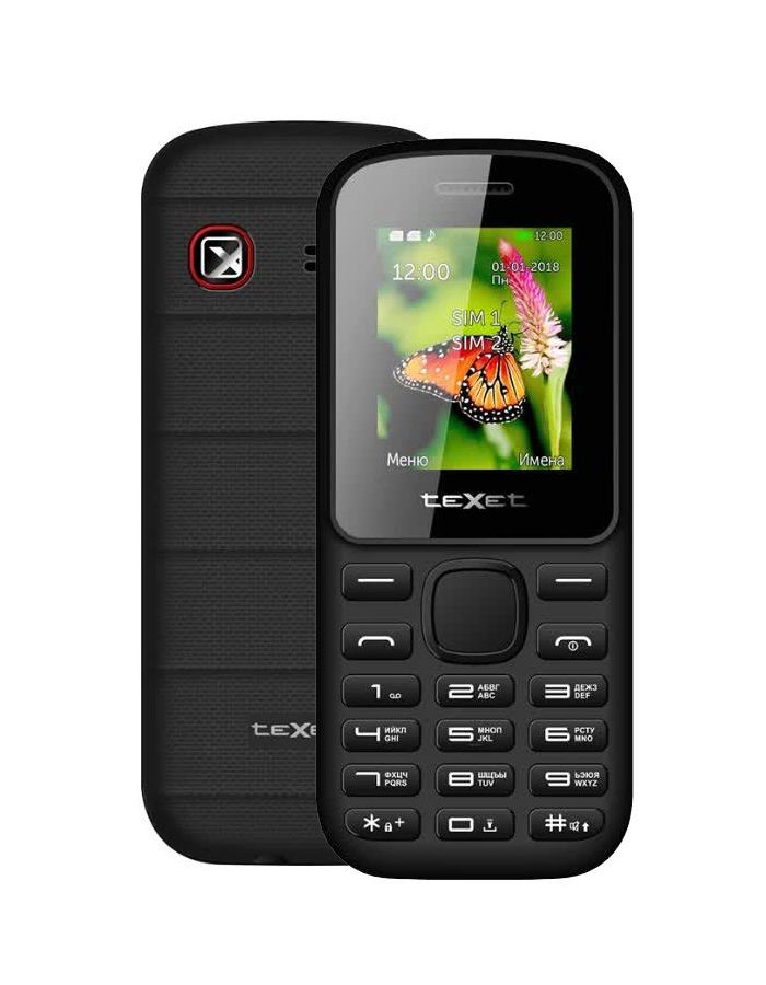 Мобильный телефон teXet TM-130 Black-Red мобильный телефон texet tm b226 black red