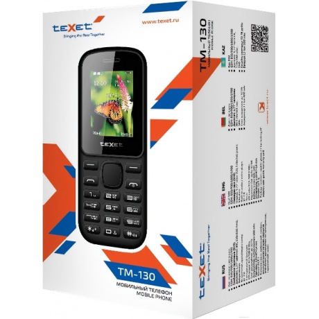Мобильный телефон teXet TM-130 Black-Red - фото 10
