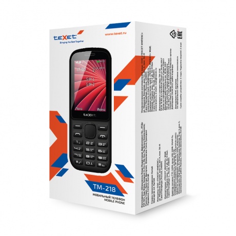 Мобильный телефон teXet TM-218 Black-Red - фото 4