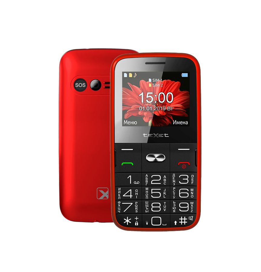 Мобильный телефон teXet TM-B227 Red мобильный телефон texet tm b227 black
