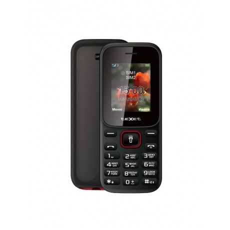Мобильный телефон teXet TM-128 Black-Red - фото 1