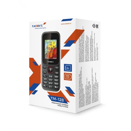 Мобильный телефон teXet TM-128 Black-Red - фото 8