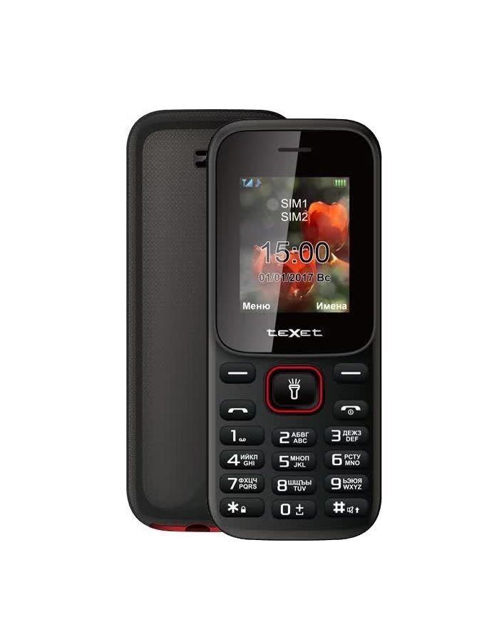 Мобильный телефон teXet TM-128 Black-Red мобильный телефон texet tm b226 black red