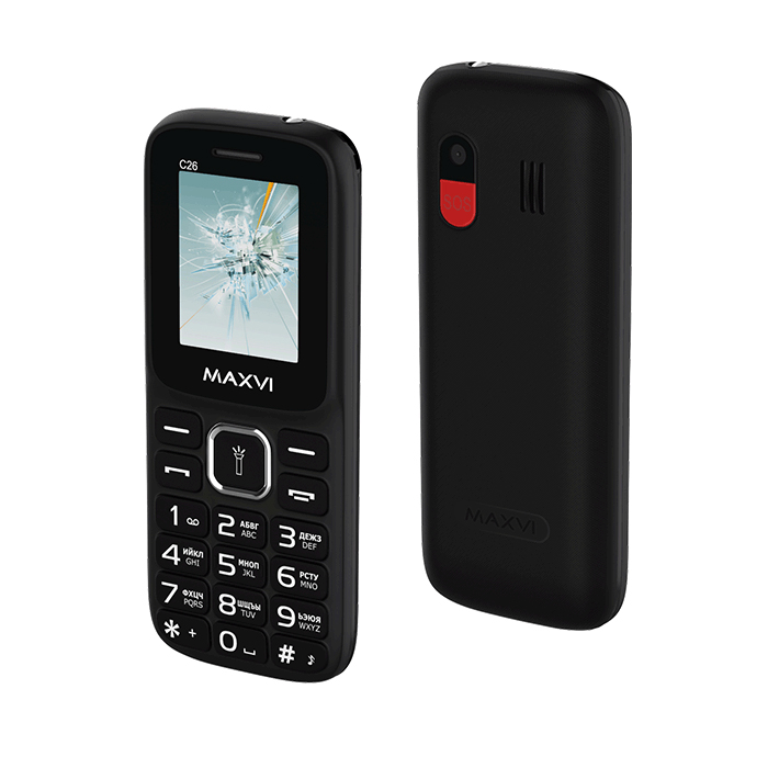 

Мобильный телефон MAXVI C26 BLACK, Черный