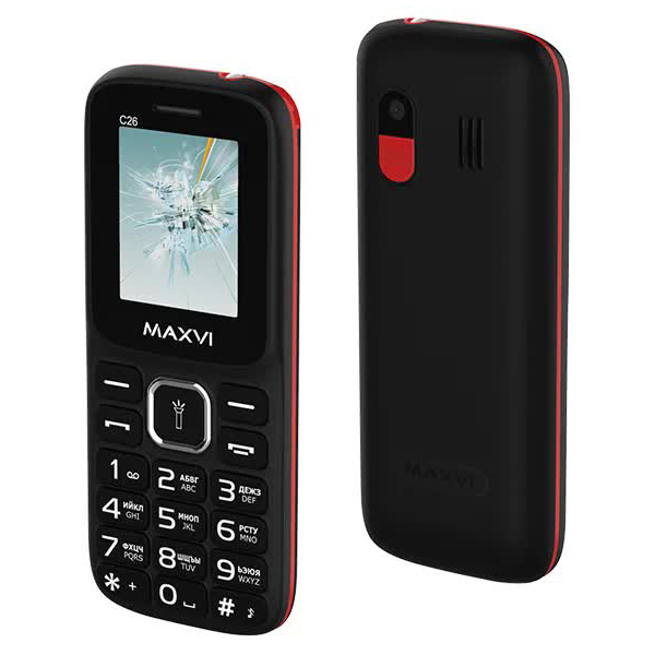 

Мобильный телефон MAXVI C26 BLACK RED, Красный/черный