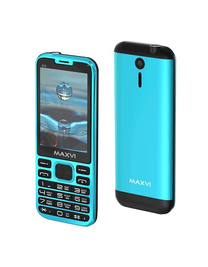 Мобильный телефон MAXVI X10 AQUA BLUE (2 SIM) мобильный телефон maxvi p3 wine red 2 sim
