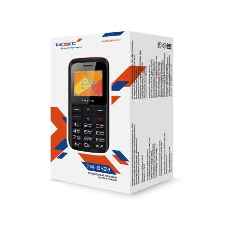 Мобильный телефон teXet TM-B323 черный/красный - фото 5
