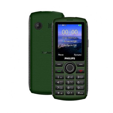 Мобильный телефон Philips Xenium E218 Green - фото 1