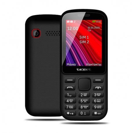 Мобильный телефон teXet TM-208 черный/красный - фото 1